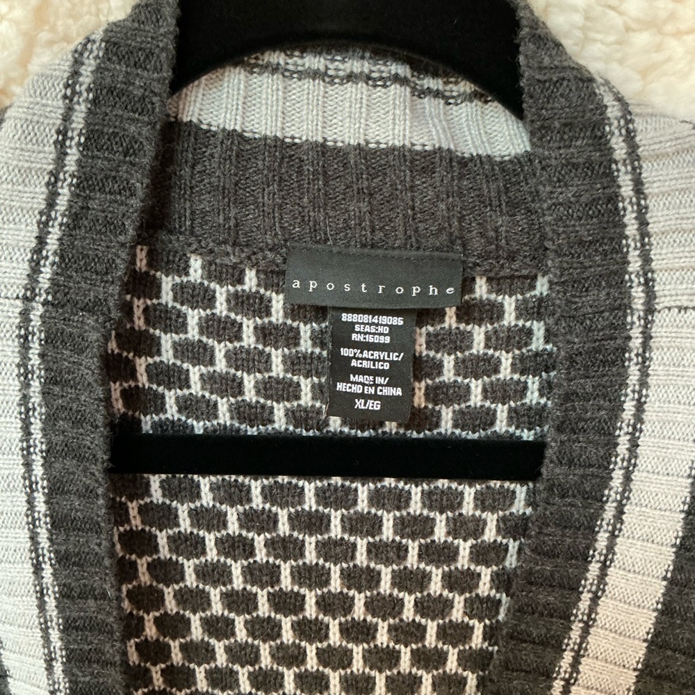 Apostrophe Black and Gray Women's Cardigan - Picture 2 of 3